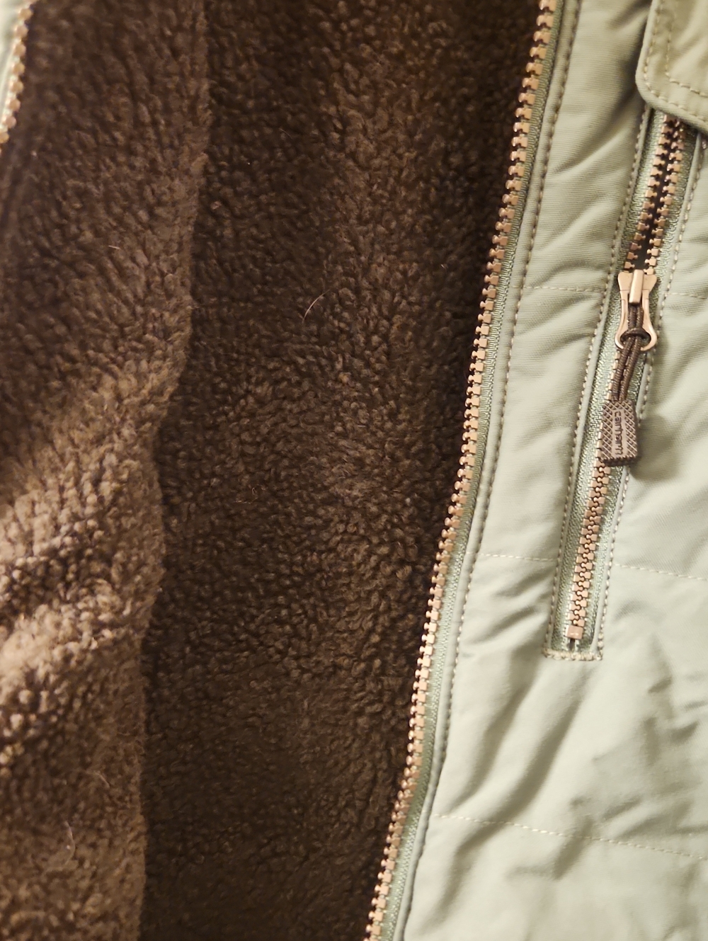 Carhartt Women's Sage Green Quilted Sherpa-Lined Vest- M 8/10 - Picture 9 of 9